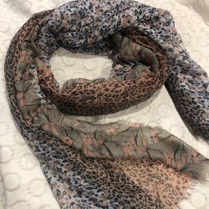 Blue & light pink floral Scarf